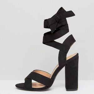 Truffle collection tie up block heel